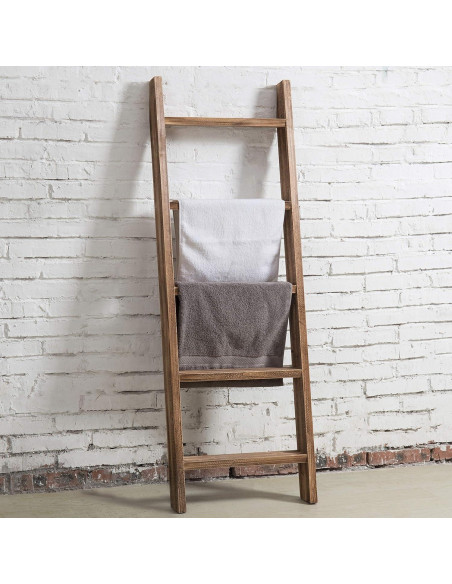 Escalera de Manta MyGift de Madera Quemada 137 cm 5 Niveles Escalera de Manta MyGift de Madera Quemada 137 cm 5 Niveles