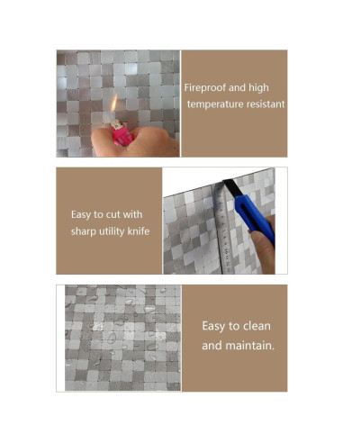 Azulejos de Mosaico Autoadhesivos XUANINY 10 Piezas 30x30cm