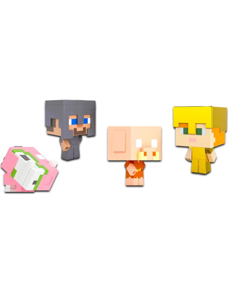 Toppers de Pastel Minecraft 4 Pack - Mini Figuras para Fiestas Toppers de Pastel Minecraft 4 Pack - Mini Figuras para Fiestas