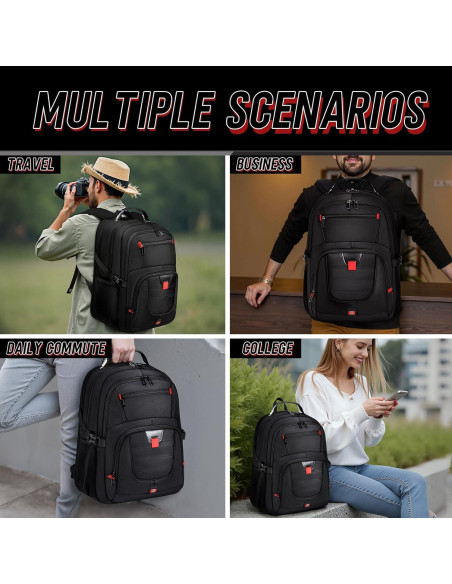 Mochila de Viaje Z-MGKISS 50L para Laptop Negra Aprobada TSA Mochila de Viaje Z-MGKISS 50L para Laptop Negra Aprobada TSA