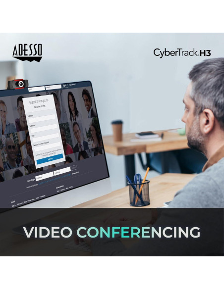 Webcam Adesso CyberTrack H3 720p USB con Micrófono Integrado Webcam Adesso CyberTrack H3 720p USB con Micrófono Integrado