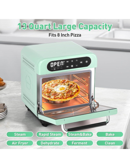 Horno de Aire Multifuncional Secura 13QT Verde Menta 8 en 1 Horno de Aire Multifuncional Secura 13QT Verde Menta 8 en 1