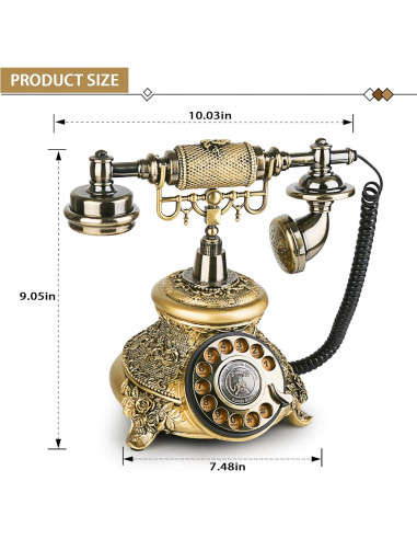 Teléfono de disco rotatorio vintage Sangyn bronce 1.95 kg