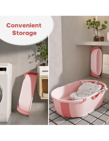 Bañera Plegable Joyingbaby para Bebés 0-6 Años con Cojín y Termómetro