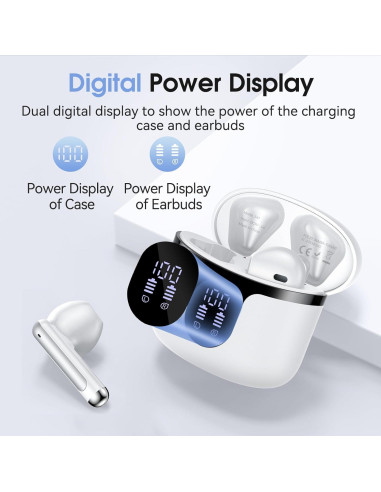 Auriculares Inalámbricos Bluetooth 5.3 BHNYBWUL S47 50h Batería