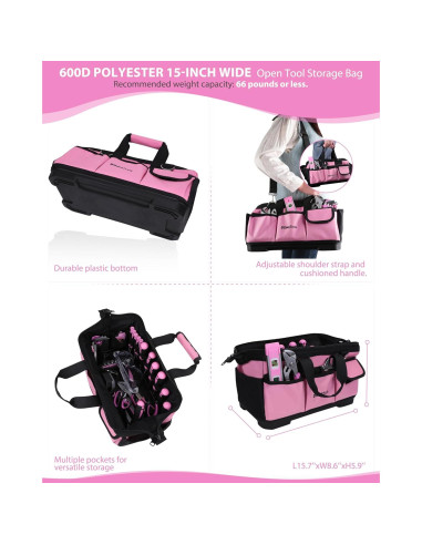 Juego de Herramientas KingTool 267 Piezas Rosa con Taladro 21V