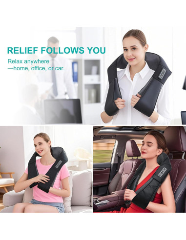 Masajeador de Espalda y Cuello GAXEZO Shiatsu 4D con Calor