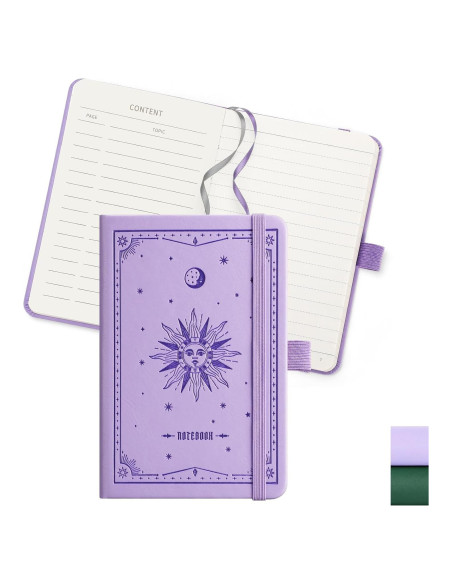 Cuaderno A6 EMSHOI Tapa Dura Púrpura Claro 160 Páginas 100GSM Cuaderno A6 EMSHOI Tapa Dura Púrpura Claro 160 Páginas 100GSM