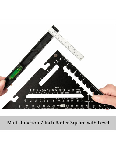 Escuadra de 17.8 cm Beslands con Nivel y Regla de Acero Inoxidable