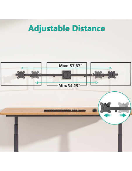 Soporte de Pared Triple para Monitor WALI 17-32" Ajustable Soporte de Pared Triple para Monitor WALI 17-32" Ajustable