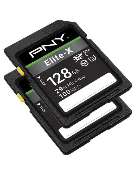Tarjeta de Memoria Flash PNY 128GB Elite-X U3 V30 - 100MB/s (Paquete de 2) Tarjeta de Memoria Flash PNY 128GB Elite-X U3 V30 - 100MB/s (Paquete de 2)
