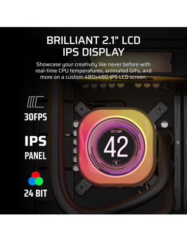 Enfriador de CPU CORSAIR iCUE Link Titan RX LCD 240mm AIO