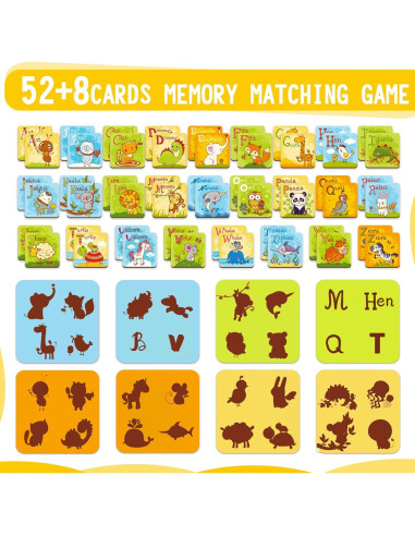 Juego de Memoria de Emparejamiento Alfabeto AluAbi 52 Piezas