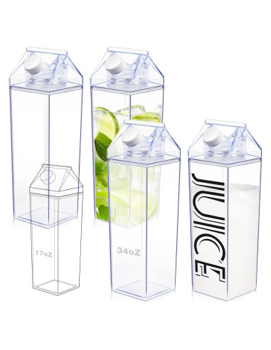 Botellas de Agua KALYLOC 4Pcs 1006ml Reutilizables Cuadradas