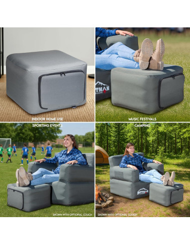 Puff Inflable Pittman para Descanso de Pies - Gris 35.56 cm