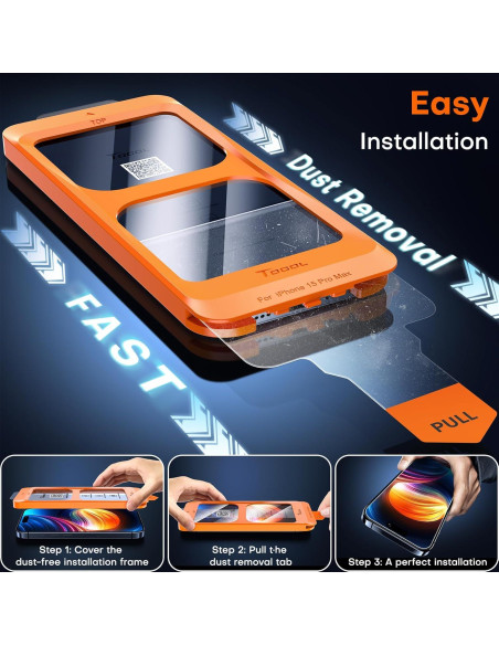 Protector de Pantalla TOCOL para iPhone 15 Pro Max 9H HD - 2 Unidades Protector de Pantalla TOCOL para iPhone 15 Pro Max 9H HD - 2 Unidades