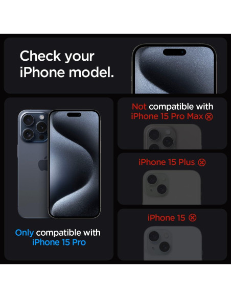 Protector de Pantalla Vidrio Templado Spigen iPhone 15 Pro - 2 Unidades Protector de Pantalla Vidrio Templado Spigen iPhone 15 Pro - 2 Unidades