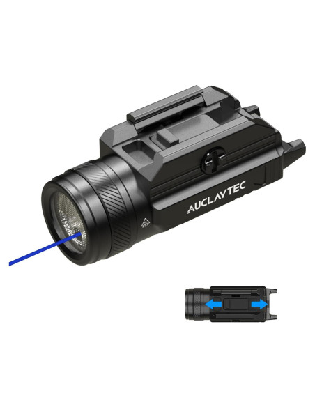 Linterna Táctica AUCLAYTEC 1200 Lúmenes con Láser Azul Linterna Táctica AUCLAYTEC 1200 Lúmenes con Láser Azul