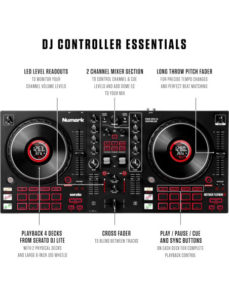 Controlador DJ Numark Mixtrack Platinum FX 4 Decks con Pantallas Controlador DJ Numark Mixtrack Platinum FX 4 Decks con Pantallas