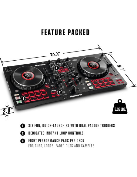 Controlador DJ Numark Mixtrack Platinum FX 4 Decks con Pantallas Controlador DJ Numark Mixtrack Platinum FX 4 Decks con Pantallas