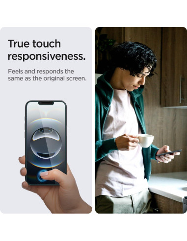 Protector de Pantalla Vidrio Templado Spigen iPhone 16e/14/13 Pro/13 - 2 Pzas