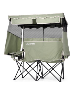 Silla de Camping Doble Huskfirm con Dosel Sombra Verde