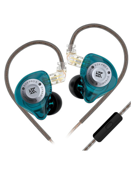 Auriculares KZ EDX Pro X HiFi con micrófono, 60g, Cian Auriculares KZ EDX Pro X HiFi con micrófono, 60g, Cian