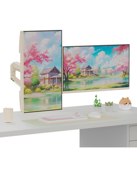 Soporte de brazo para monitor dual Pixio PS1D Beige - Hasta 32" Soporte de brazo para monitor dual Pixio PS1D Beige - Hasta 32"