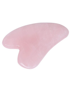 Piedra Gua Sha de Cuarzo Rosa Loveliome - Masaje Facial y Corporal