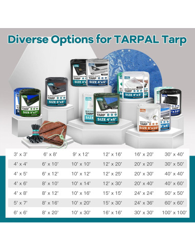 Lona Impermeable TARPAL 3x4m Plata/Azul 7.5mil (2 Paquete)