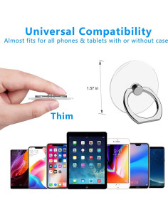 Soporte de Anillo Transparente VOVIGGOL 2 Pcs para Teléfono 2