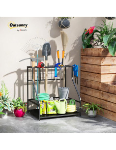 Organizador de Herramientas de Jardín Outsunny 3 Niveles Azul 2