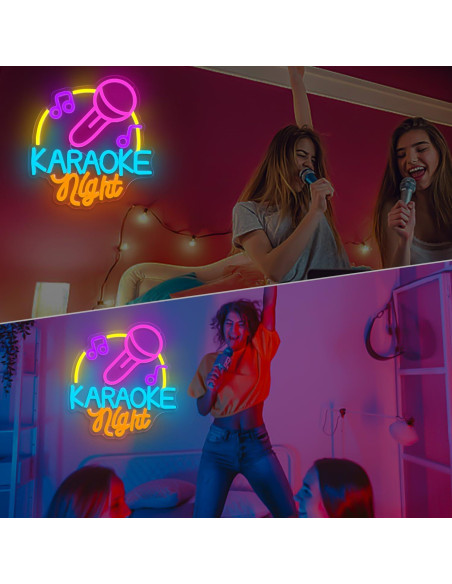 Cartel de Neón Karaoke LED Regulable YvuYamg 24x8cm Azul Cartel de Neón Karaoke LED Regulable YvuYamg 24x8cm Azul