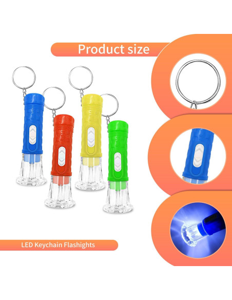 100 Mini Linternas LED Llavero SVICCOOKQ Colores Asortidos 100 Mini Linternas LED Llavero SVICCOOKQ Colores Asortidos