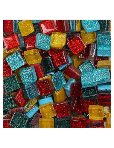 Azulejos de Mosaico de Vidrio Esweny 200g Colorido 1x1cm