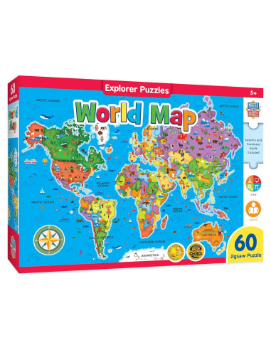 Rompecabezas Educativo MasterPieces 60 Piezas Mapa del Mundo