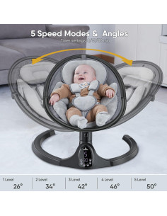 Columpio Eléctrico BabyBond para Bebés 0-12 Meses Bluetooth 2