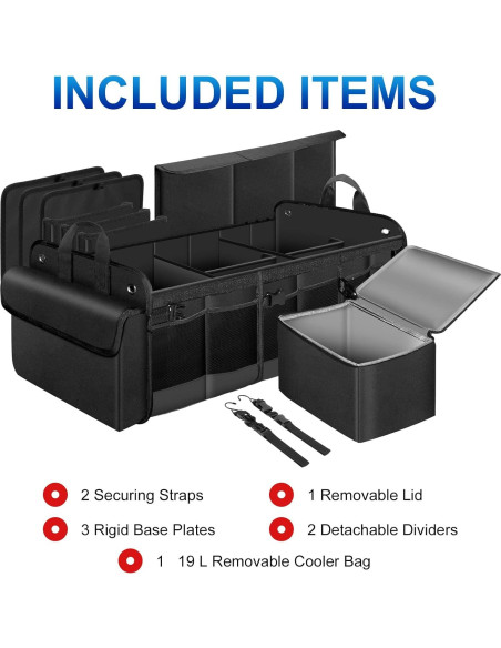 Organizador de Maletero Plegable HAOKAY 95L con Bolsa Térmica Organizador de Maletero Plegable HAOKAY 95L con Bolsa Térmica