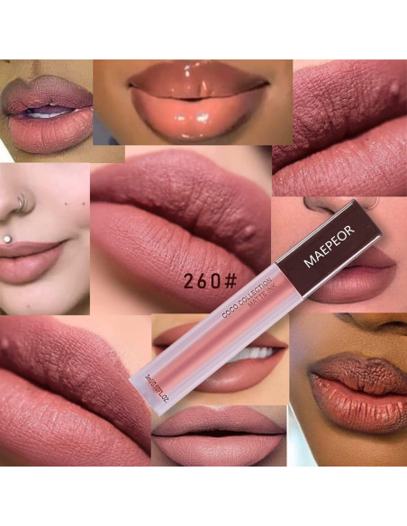 Set de Labiales Líquidos Mate MAEPEOR 5 Colores Alta Pigmentación Set de Labiales Líquidos Mate MAEPEOR 5 Colores Alta Pigmentación