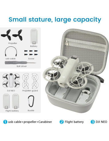 Funda de Transporte BEHORSE para DJI NEO y 2 Baterías - Gris