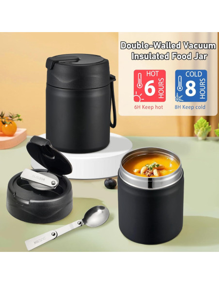 Caja de Almuerzo Bento Howeemo con Termo y Bolsa Aislada Caja de Almuerzo Bento Howeemo con Termo y Bolsa Aislada
