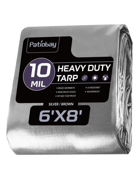 Lona Impermeable Patiobay 10 Mil 1.83x2.44 Metros con Ojetes Lona Impermeable Patiobay 10 Mil 1.83x2.44 Metros con Ojetes
