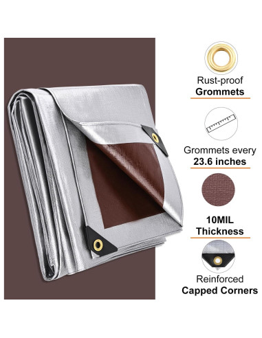 Lona Impermeable Patiobay 10 Mil 1.83x2.44 Metros con Ojetes