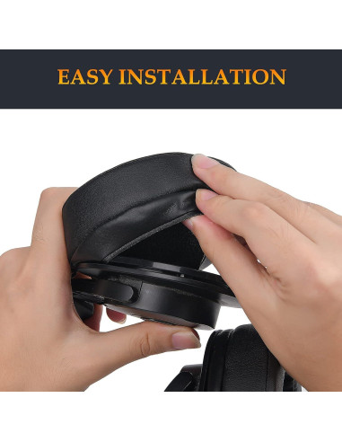 Almohadillas de Cuero SOULWIT para Auriculares Universales - Negro