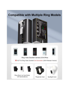 Paquete de 2 Baterías Ring V4 6040mAh + Cargador Digital 2