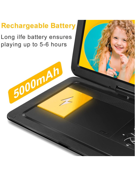 Reproductor de DVD Portátil HotHat 17.1" HD 6 Horas Batería Reproductor de DVD Portátil HotHat 17.1" HD 6 Horas Batería