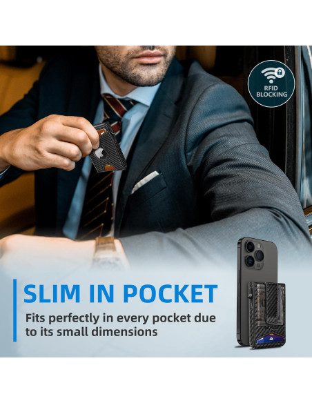 Billetera delgada para hombres con Airtag, bloqueo RFID, negro Billetera delgada para hombres con Airtag, bloqueo RFID, negro
