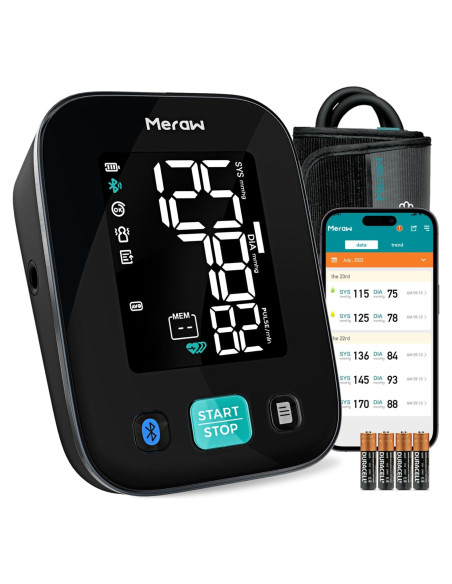 Monitor de Presión Arterial Meraw Cedar Negro con App 2023 Monitor de Presión Arterial Meraw Cedar Negro con App 2023
