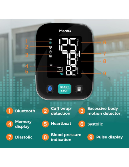 Monitor de Presión Arterial Meraw Cedar Negro con App 2023 Monitor de Presión Arterial Meraw Cedar Negro con App 2023