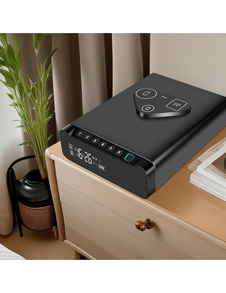 Caja Fuerte Biométrica BBRKIN con Reloj y Carga Inalámbrica Caja Fuerte Biométrica BBRKIN con Reloj y Carga Inalámbrica